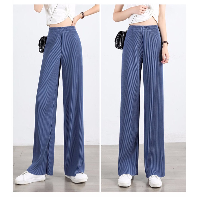 Quần ống rộng Lưng Cao Phong Cách Hàn Quốc Cho Nữ