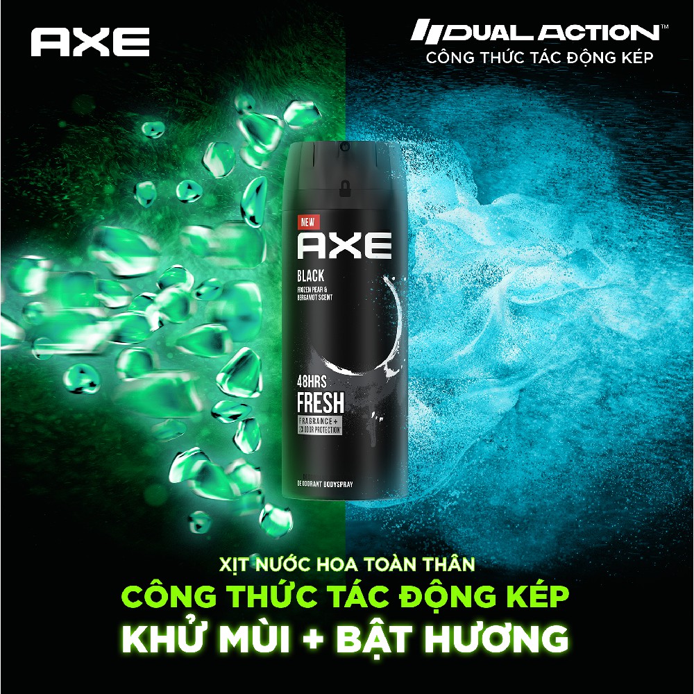 Xịt nước hoa toàn thân dành cho nam AXE Black (135ml) | BigBuy360 - bigbuy360.vn