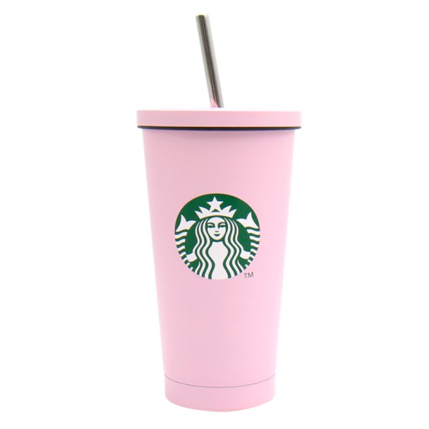 Starbucks Cold Tumbler màu hồng 473ml- bao gồm một ống hút và bàn chải làm sạch "nhập khẩu Hàn Quốc"