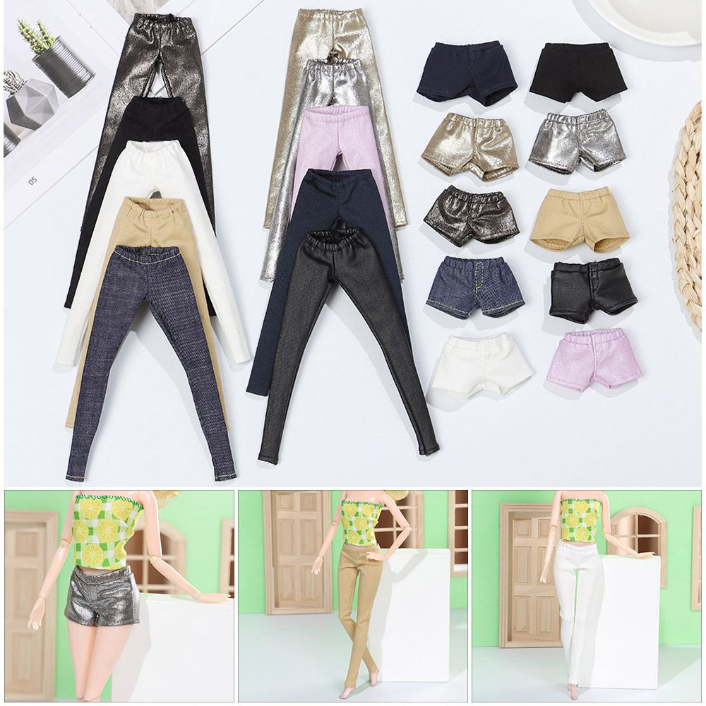 Quần short/ Quần dài da PU co giãn tốt thời trang 20 màu sắc tùy chọn dành cho búp bê 1/6