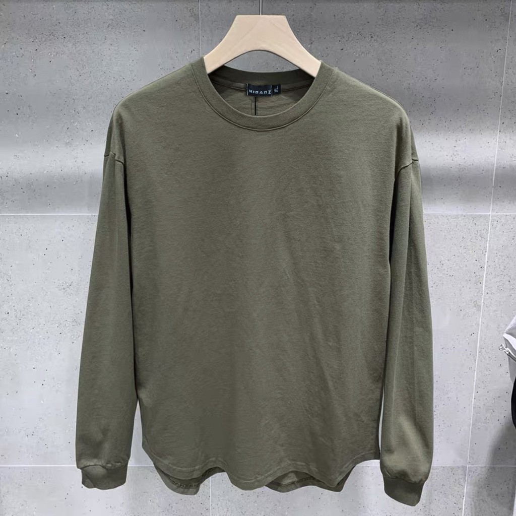 Áo sweater Tay Dài Basic Vạt Bầu Chất Cotton - Co Giãn - Mềm Mại - Màu Xanh Rêu | BigBuy360 - bigbuy360.vn