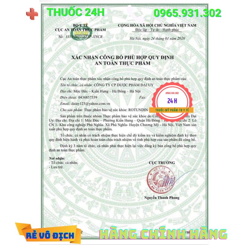 Viên ngủ ngon ROTUNDIN DK hộp 100 viên nang - Cho giấc ngủ sâu, hết lo âu căng thẳng, DƯỠNG TÂM, AN THẦN.