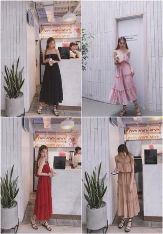Đầm maxi ống tầng