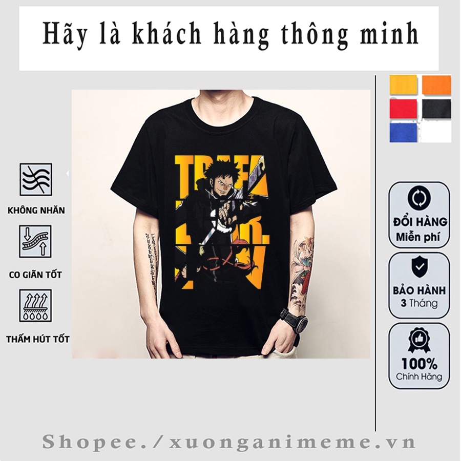 Áo thun anime one piece màu đen in hình D. Water Law T567