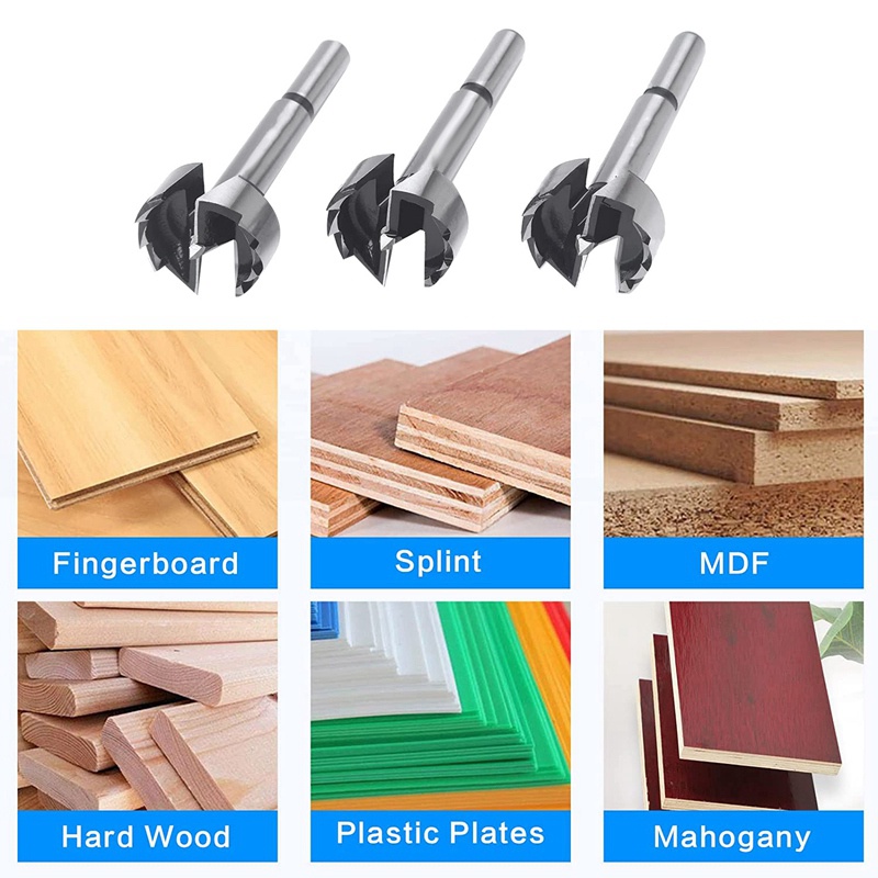 Bộ 5 Mũi Khoan Gỗ Lỗ Phẳng 3 / 8inch Chuyên Dụng