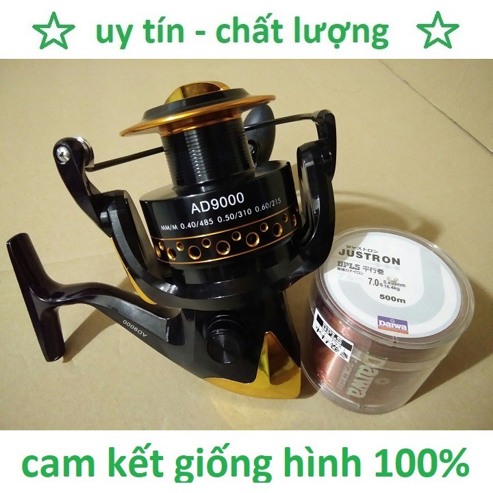 Máy Câu Yumoshi 9000 Tặng Kèm 500m Cước Daiwa Chính Hãng
