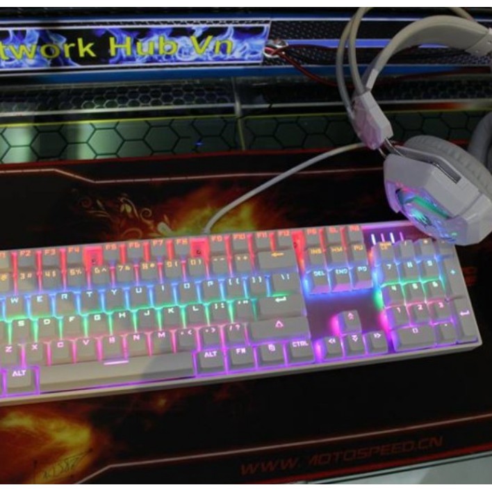 Bàn phím cơ Motospeed K86 Rainbow Gaming Keyboard (Trắng)