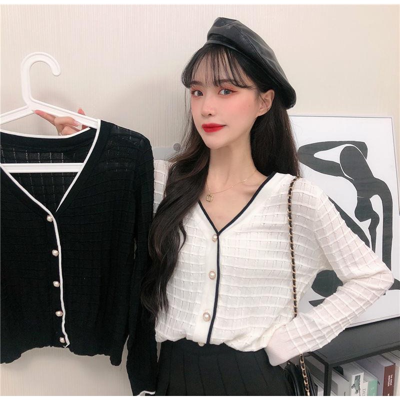 Áo Khoác Cardigan Dệt Kim Thiết Kế Đơn Giản Xinh Xắn Dễ Thương Cho Nữ