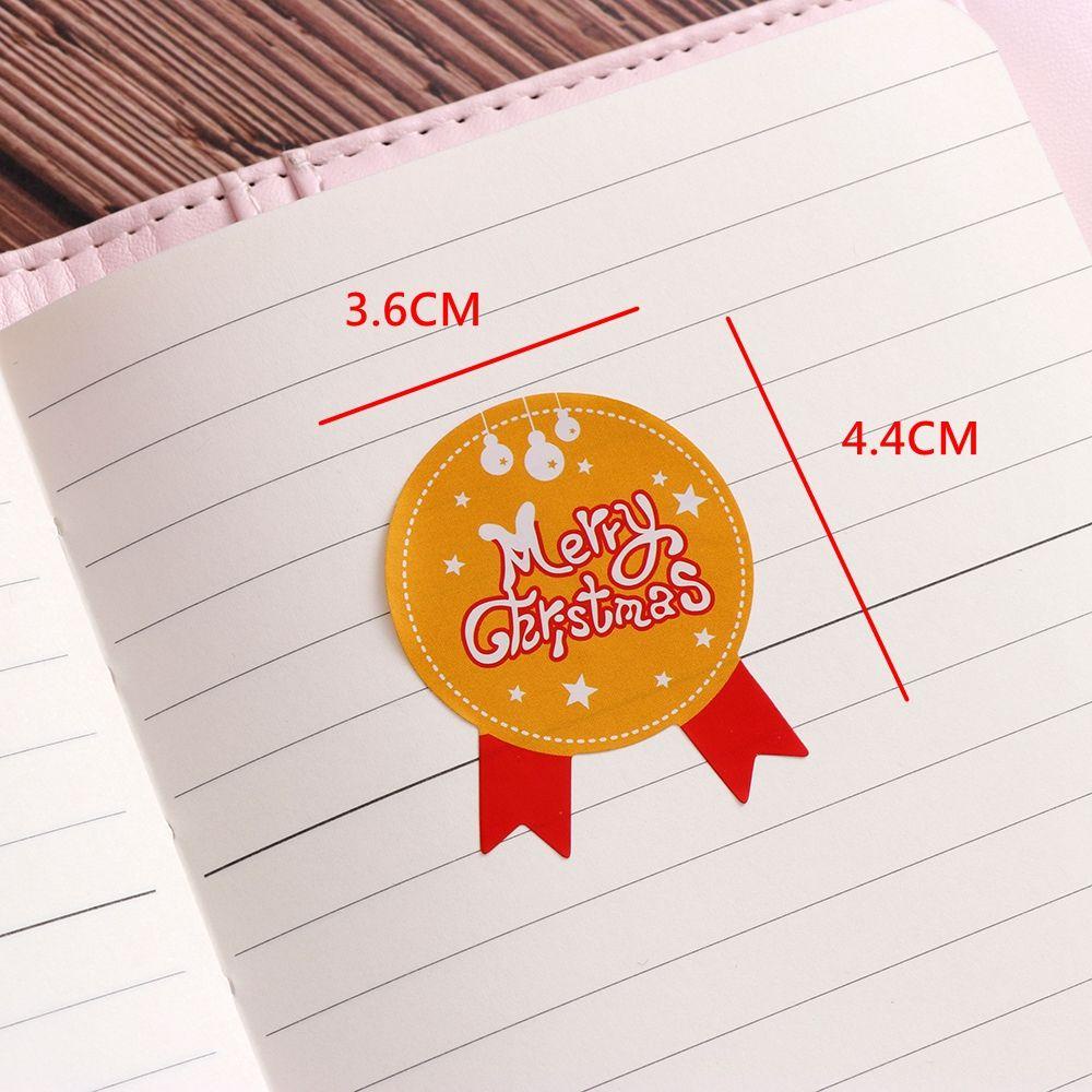 LAKAMIER Miếng Dán Trang Trí Hộp Bánh Quy / Quà Tặng In Chữ Merry Christmas Độc Đáo DIY