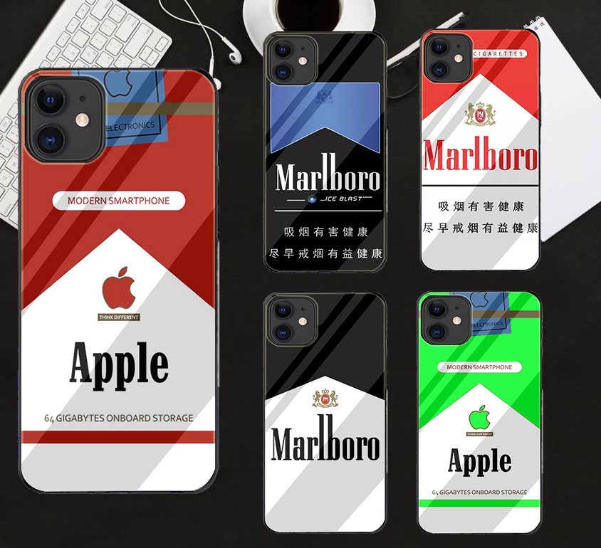 2021 Gift Phone case iPhone 5 5s 6 6s 7 8 Plus X XS XR Max SE 2020 Glass case Marlboro P02