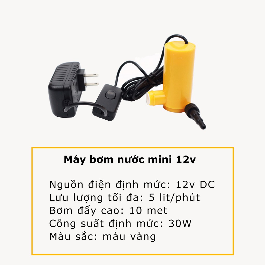 Máy bơm nước mini 12v dùng cho máy cắt rãnh tường, máy khoan nước, tưới cây, thay nước bể cá