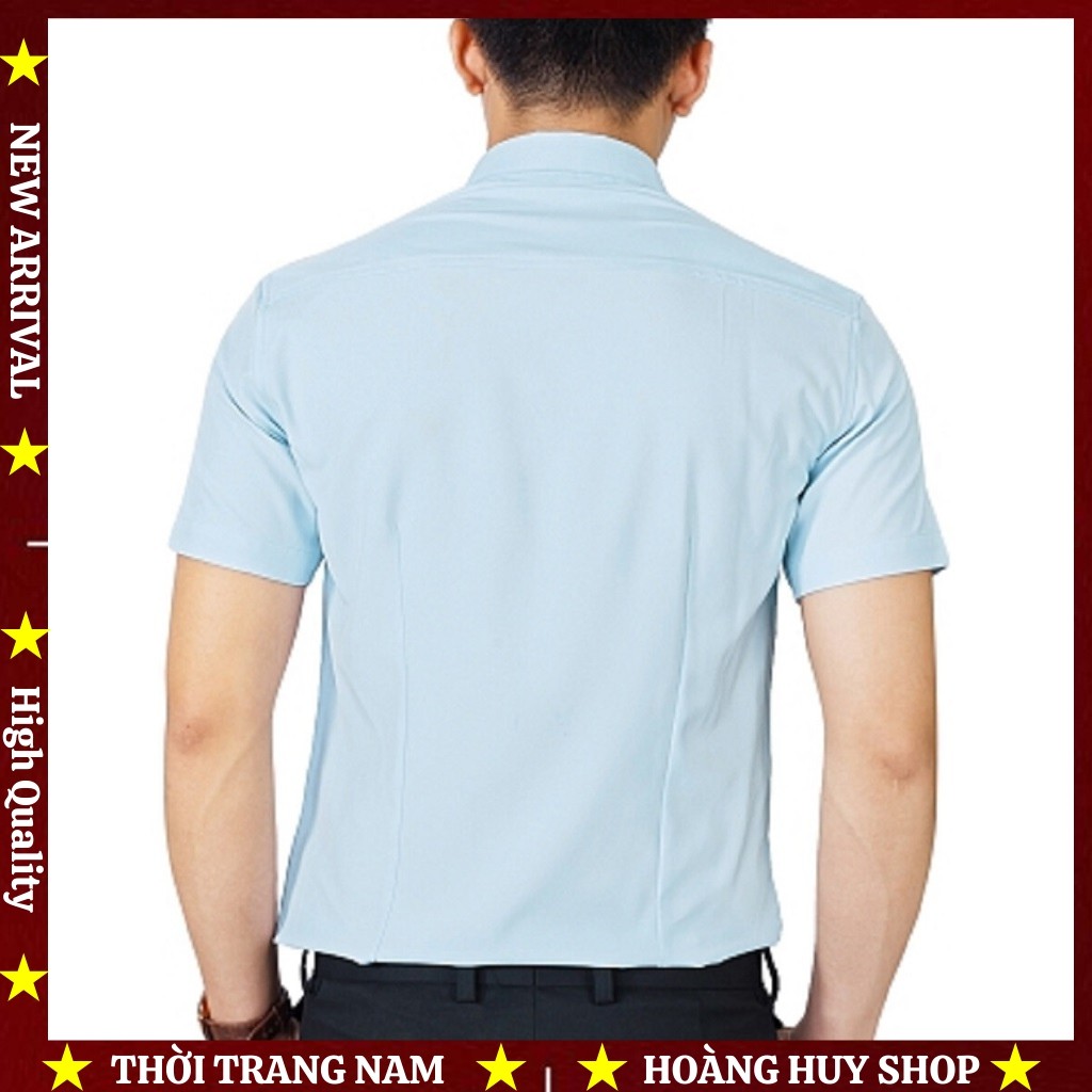 Áo Sơ Mi Nam Ngắn Tay H&H-SM03 Sơ Mi Trơn Dáng Body Phong Cách Lịch Lãm - 3 Màu