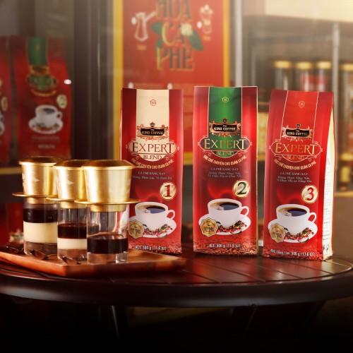 Cà Phê Rang Xay Expert Blend 2 KING COFFEE - Túi 500g - cà phê nguyên chất Robusta Buôn Ma Thuột và Đà Lạt