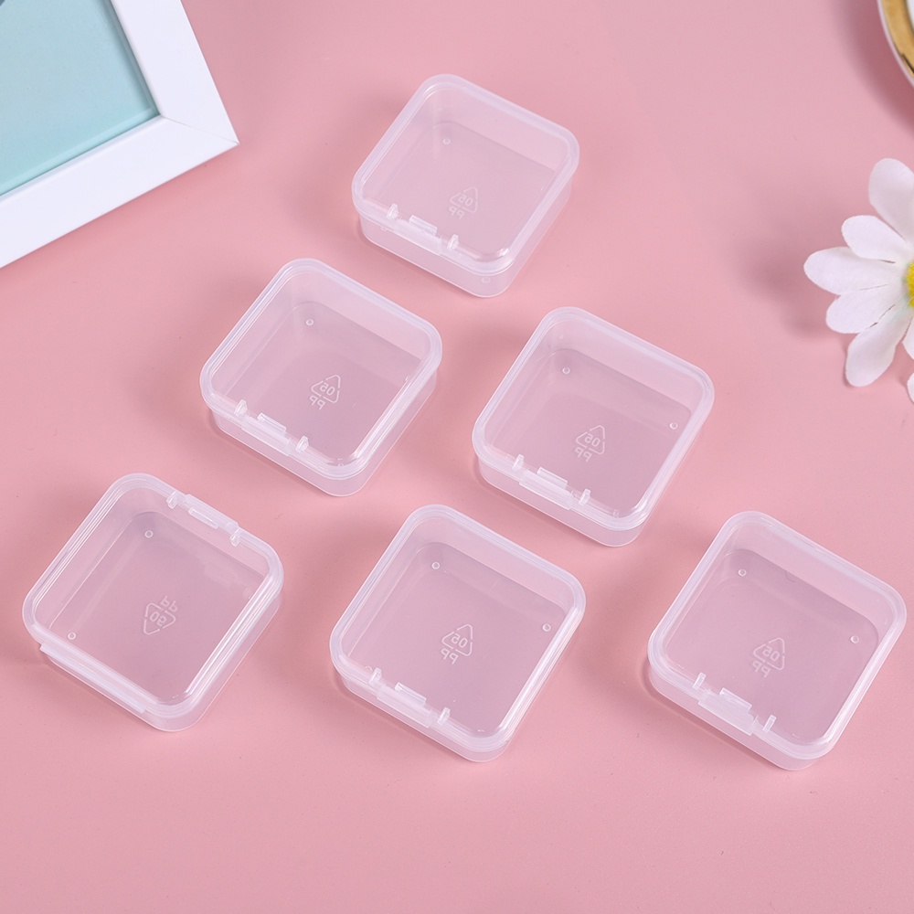Set 6 Hộp Nhựa Trong Suốt Nắp Lật Đa Năng Đựng Thuốc/Vitamin Di Động Tiện Dụng