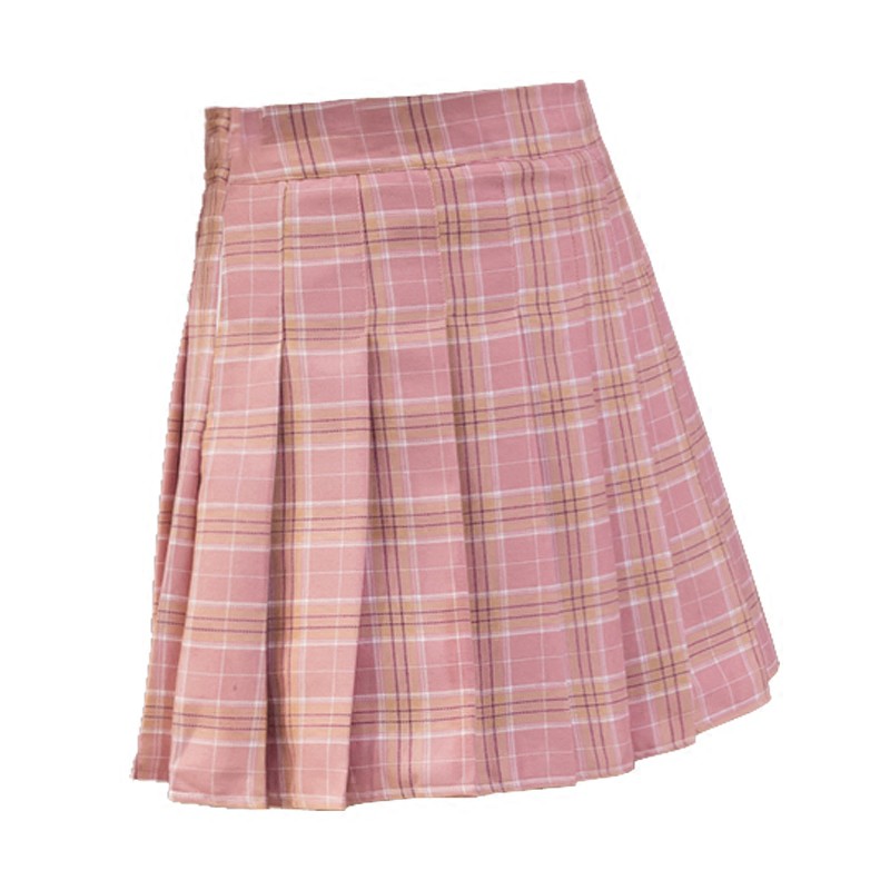 2021 Summer And Autumn Pleated Skirt Plaid New Korean Students Anti-Skirt Pants High Waist Skirt Female Chic Short Skirt