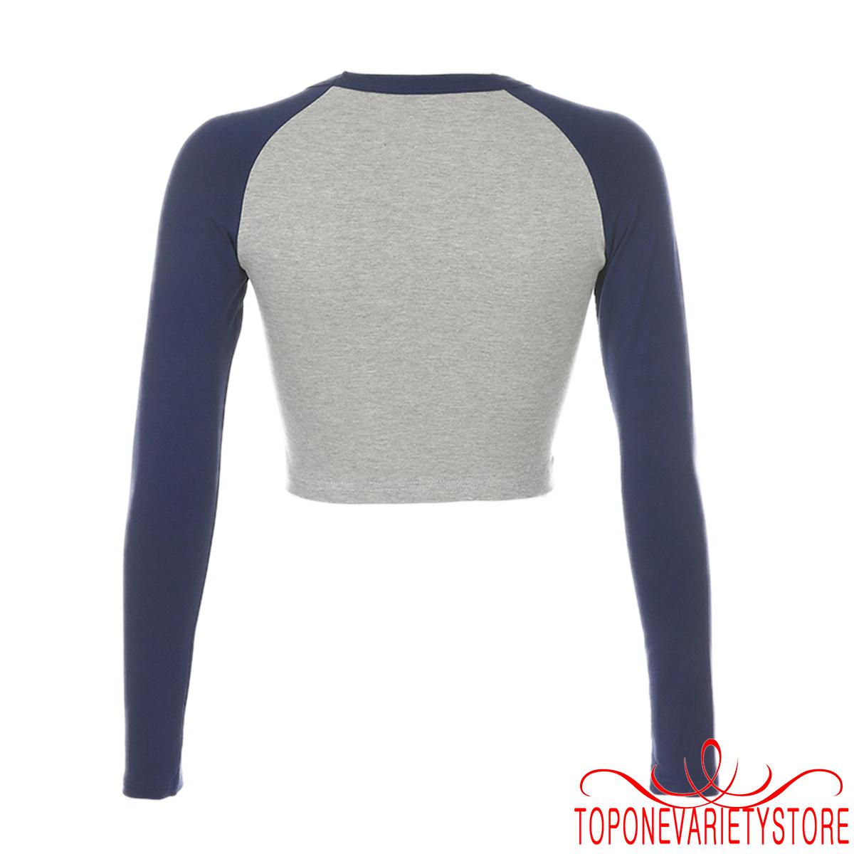 Áo Crop Top Tay Dài in Chữ Kiểu Raglan Thời Trang Dành Cho Nữ | BigBuy360 - bigbuy360.vn
