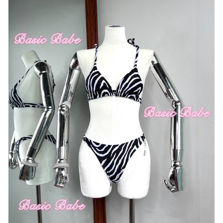 Bikini 2 mảnh shein sexy đi biển hoạ tiết ngựa vằn hotrend