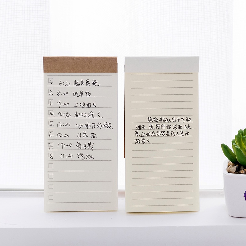 1 Sổ Tay Ghi Chú Bằng Giấy Kraft Có Thể Xé Được Sáng Tạo Phong Cách Hàn Quốc