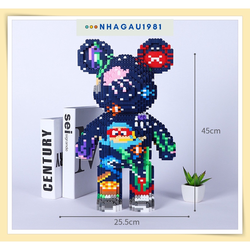 Đồ Chơi Lắp Ráp Mô Hình Bearbrick Lớn 45cm 50cm Tặng Đèn Led Tặng Búa Inox Lắp Ráp Shop Nhagau1981