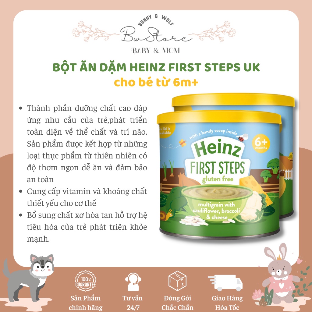 Bột Ăn Dặm Heinz First Step UK Hộp 200gr cho bé từ 6m+