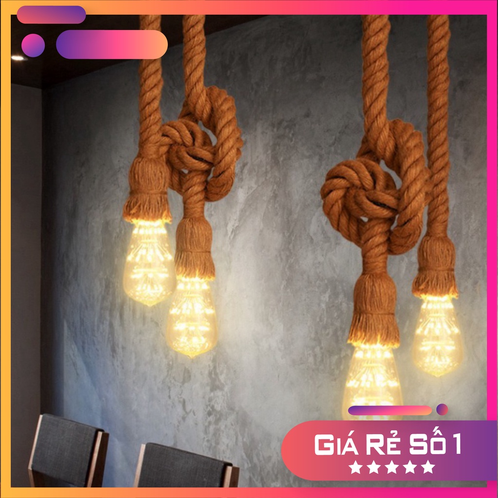 Đèn Thả: Mẫu đèn thả dây thừng đôi  mỗi dây 1m chưa bóng OWL Lighting