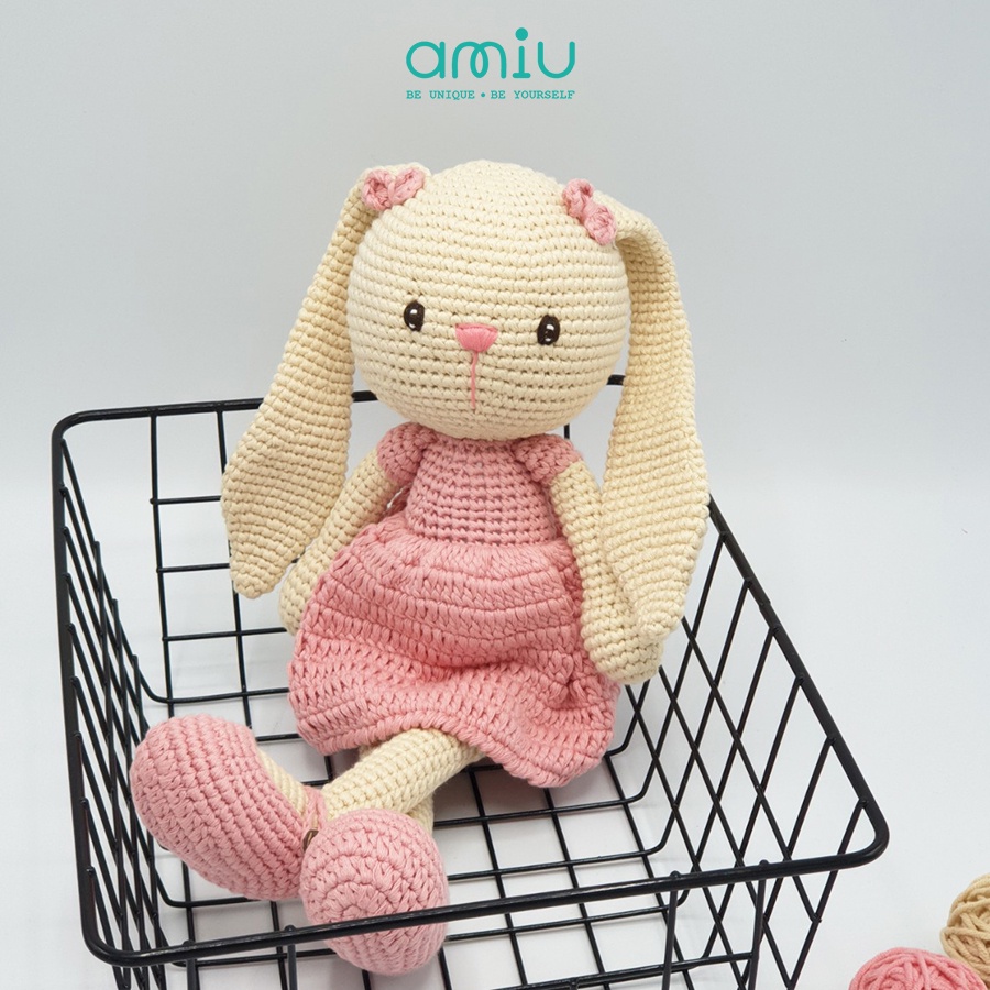 Thỏ Anna bông móc len handmade cao cấp Amigurumi - SP000282