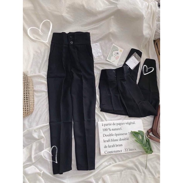 Quần Tây 2 Nút Lưng Siêu Cao