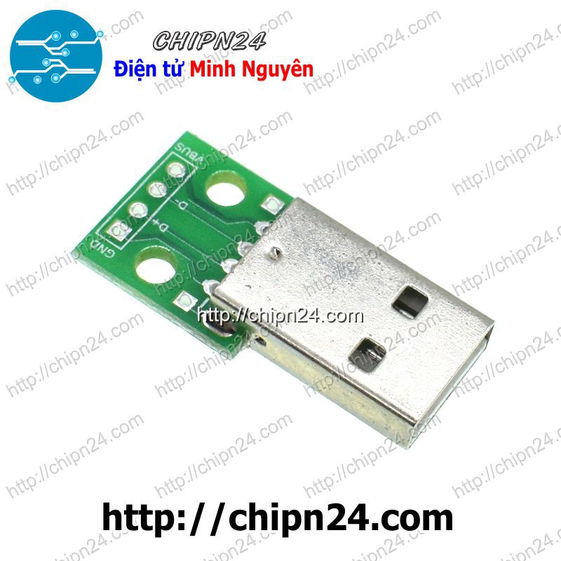 [1 CÁI] Đế chuyển Adapter USB A ĐỰC to DIP (PCB chuyển, Mạch chuyển)