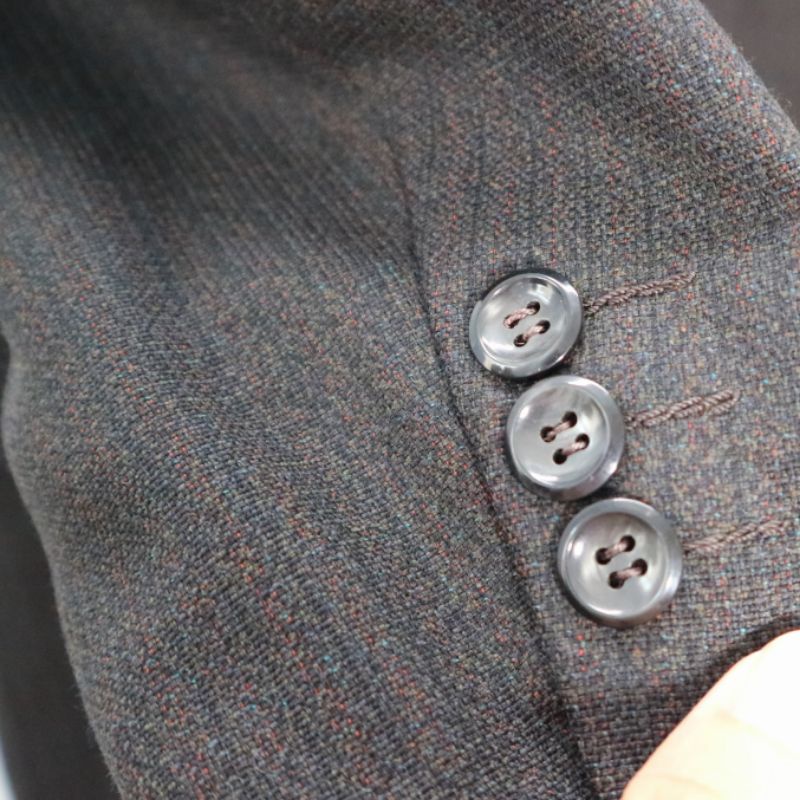 Áo blazer menswear xám chất sợi màu