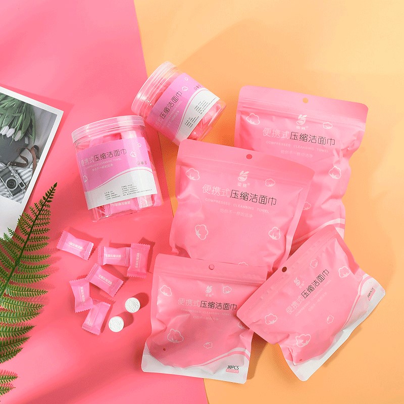1 viên khăn giấy nén dùng 1 lần dạng viên kẹo du lịch hàn quốc có thể dùng lau mặt tẩy trang khô ướt nóng lạnh