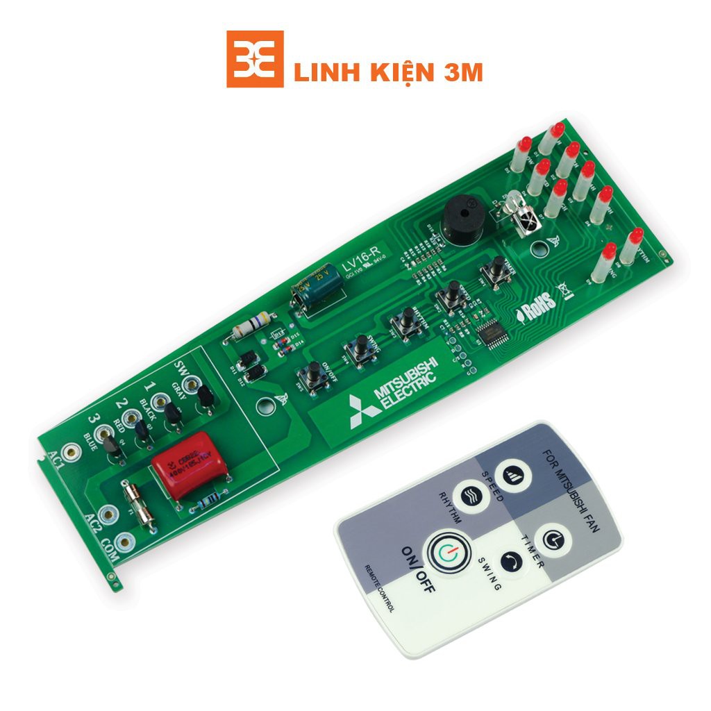 Combo bộ điều khiển quạt từ xa và mạch Mitsubishi ( đã có pin )