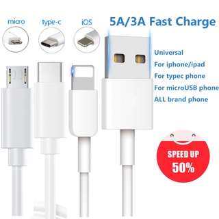 Dây Cáp Sạc Nhanh 1m 5a Micro Usb / Type C / Iphone Android