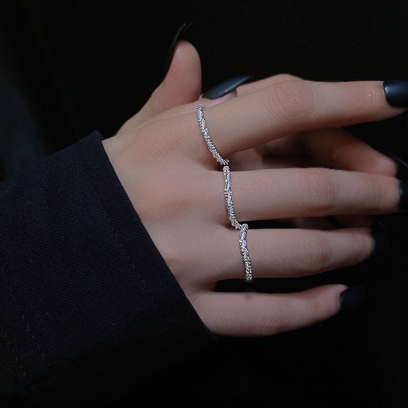 Nhẫn mạ bạc long lanh phong cách Hàn Quốc thời trang dành cho nữ