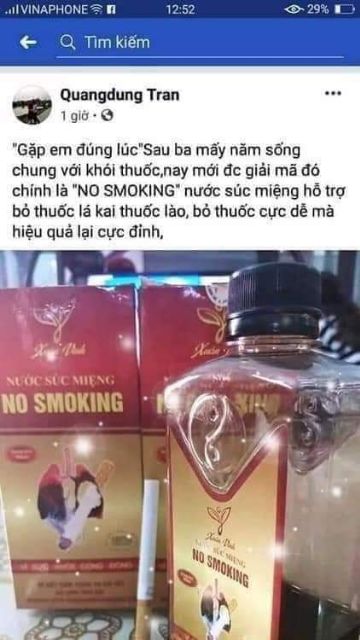 Nước súc miệng cai thuốc lá xuân vinh