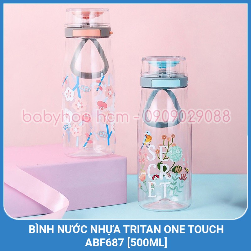 Bình nước nhựa tritan Lock&Lock One Touch Bottle ABF687 500ML - BABYHOPSG