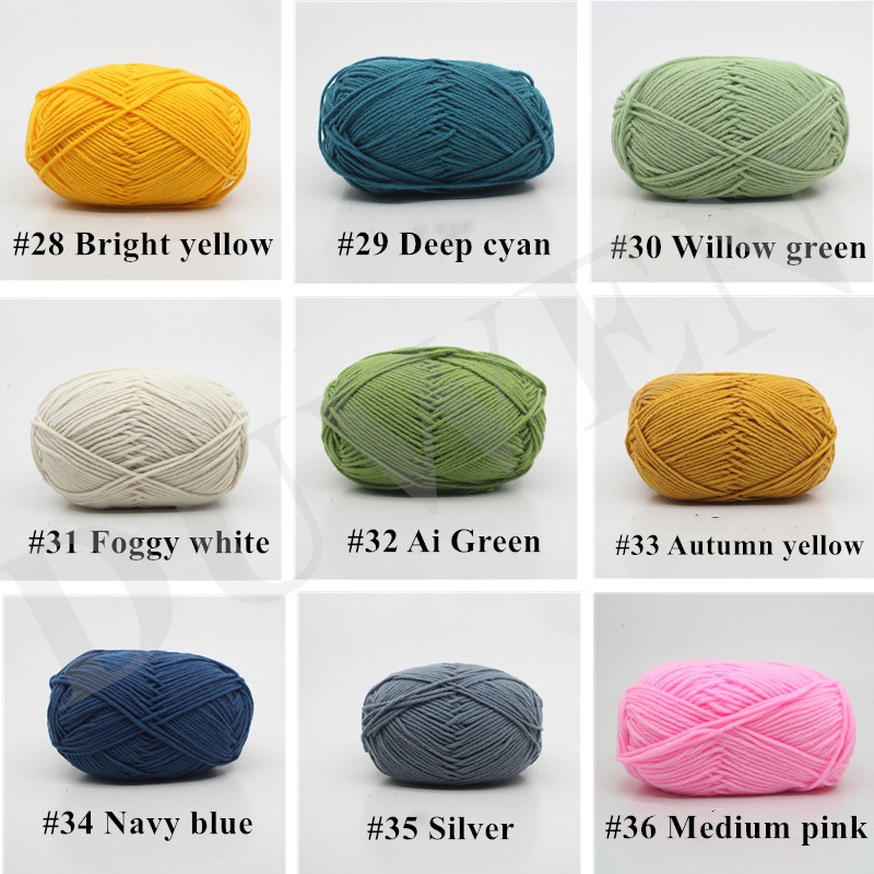 Cuộn chỉ đan len dệt kim thủ công 4 sợi cotton sữa mịn