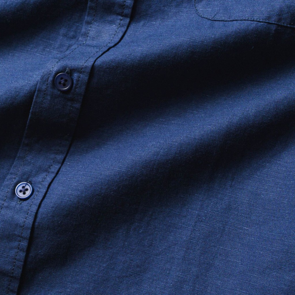 [CHÍNH HÃNG] Áo sơ mi tay dài👘 áo sơ mi nam form đẹp vải Linen xanh dương đậm cá tính | BASICHOUSE