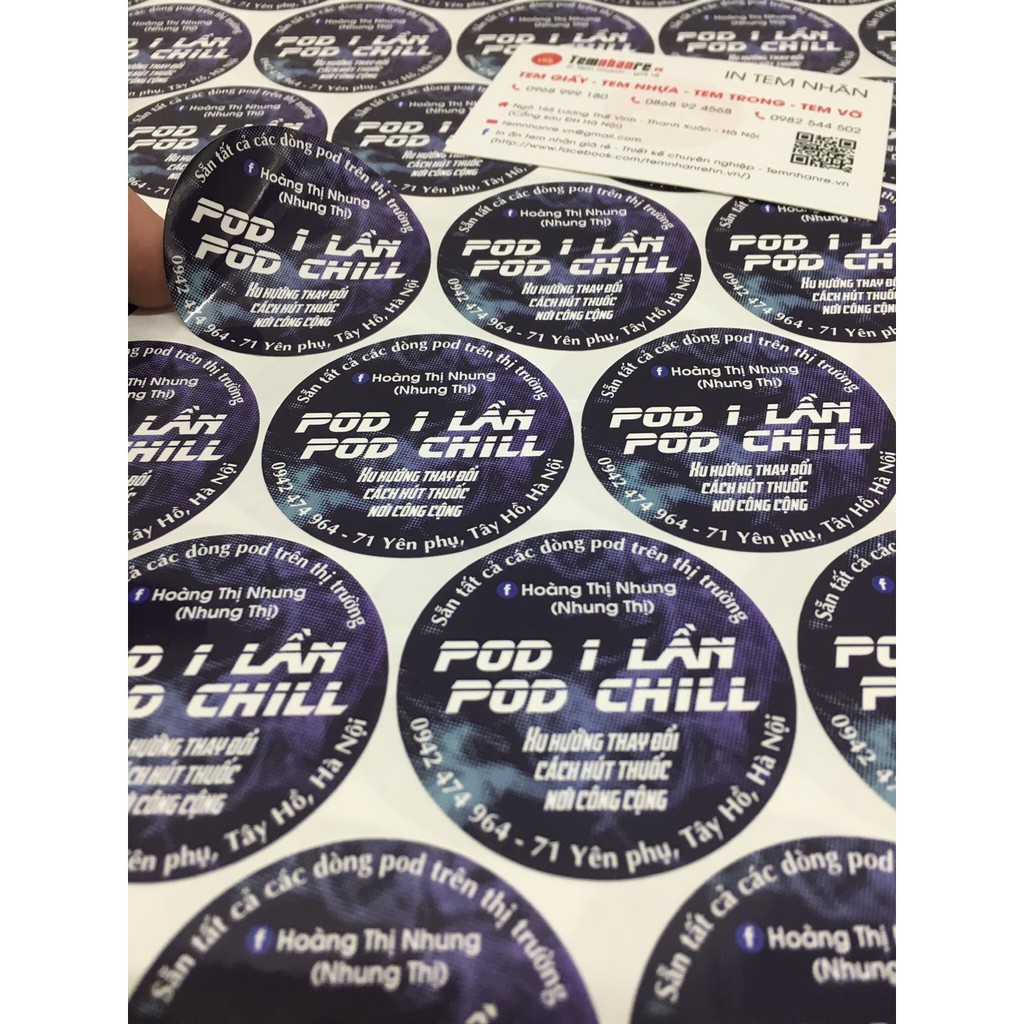 In tem nhãn decan nhựa, decan chống nước, decan nhựa sữa, sticker A3 theo yêu cầu | BigBuy360 - bigbuy360.vn