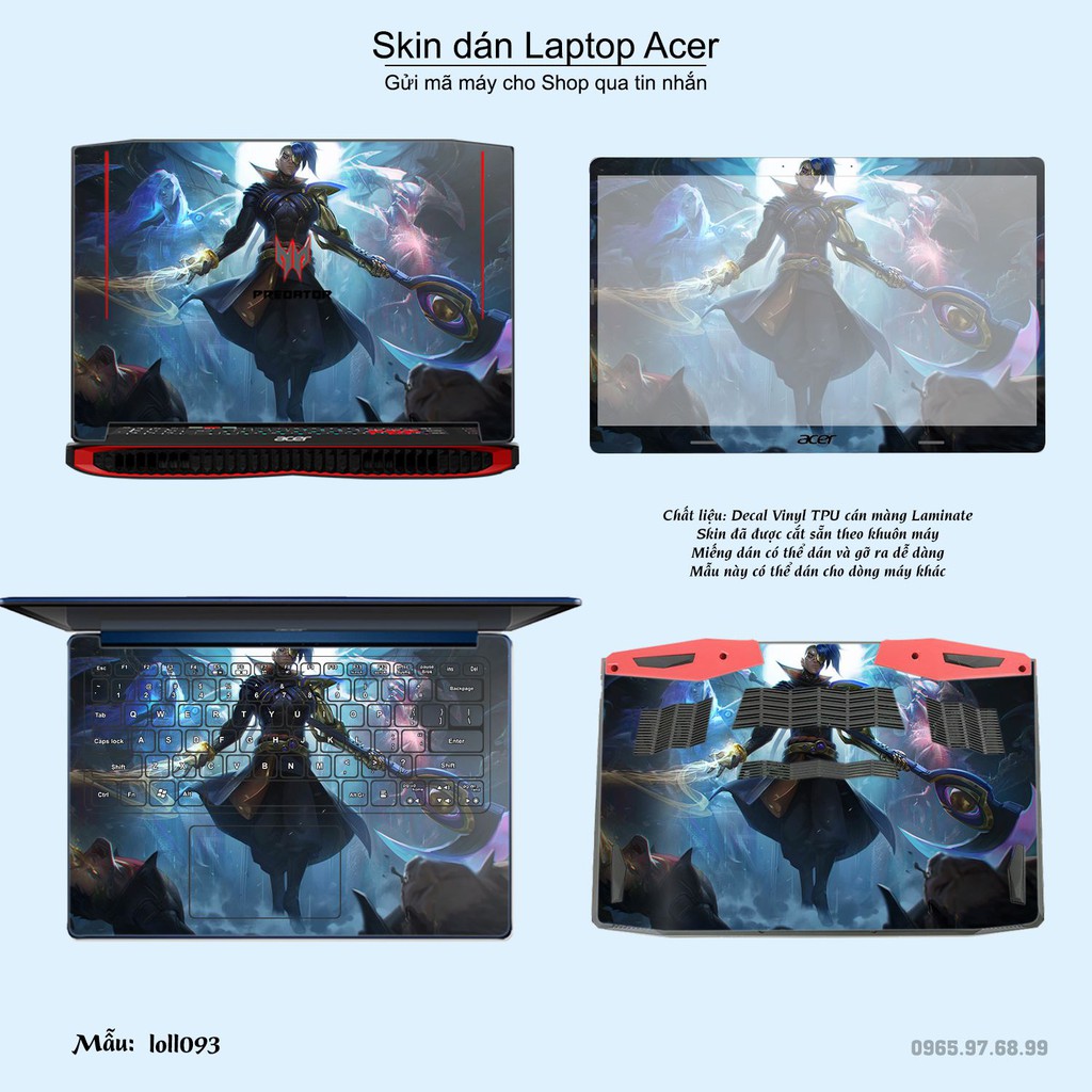 Skin dán Laptop Acer in hình Liên Minh Huyền Thoại nhiều mẫu 13 (inbox mã máy cho Shop)