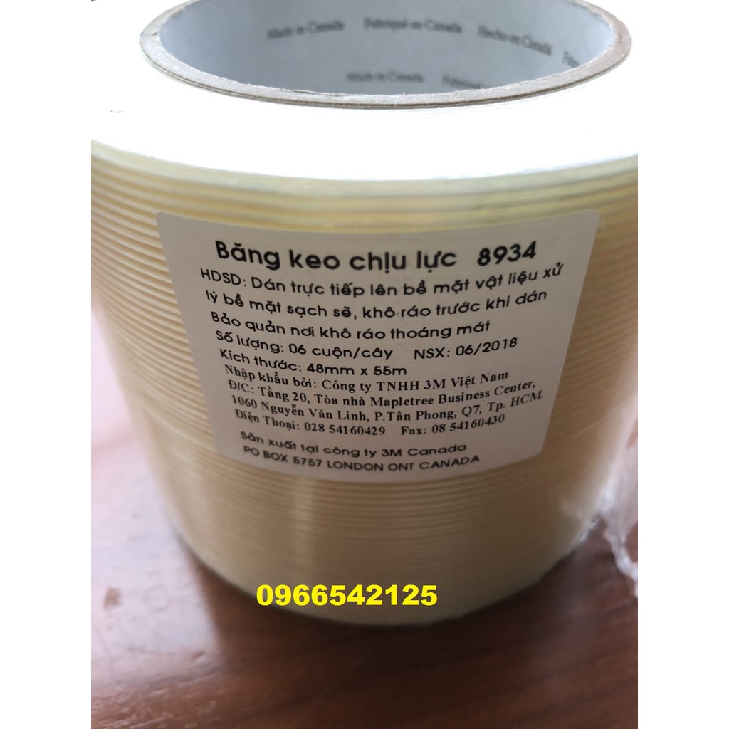 BĂNG KEO SỢI THỦY TINH 3M 8934 FILAMENT TAPE (48mm x 55m)