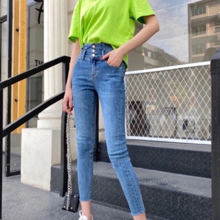 Quần jeans cạp cao hách chân dài miên man