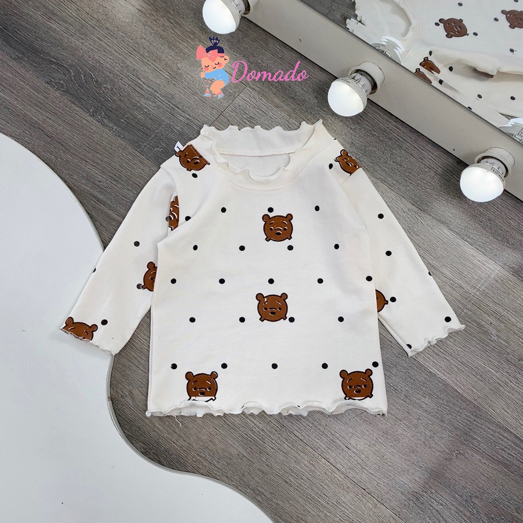 Áo giữ nhiệt cho bé gái bé trai cổ cao 3 phân chất thun lạnh cực đẹp và ấm áp DOMADO AP04