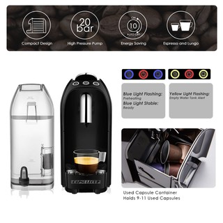 [Tặng viên cafe dùng thử] Máy pha cà phê viên nén mini - Coffee Capsule Machine (Đen)