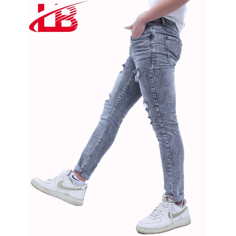 [Mã LT50 giảm 50k đơn 250k] Quần jean dài nam LB co giãn rách gối, vải jean denim dày dặn QJNSHBT5143 | BigBuy360 - bigbuy360.vn