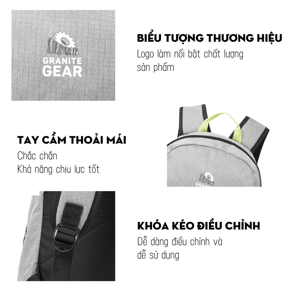 Balo Thời Trang Nam Nữ Có Ngăn Đựng Laptop Kiểu Dáng Thể Thao Granite Gear Chống Nước Tiêu Chuẩn Dùng Đi Làm &amp; Đi Học