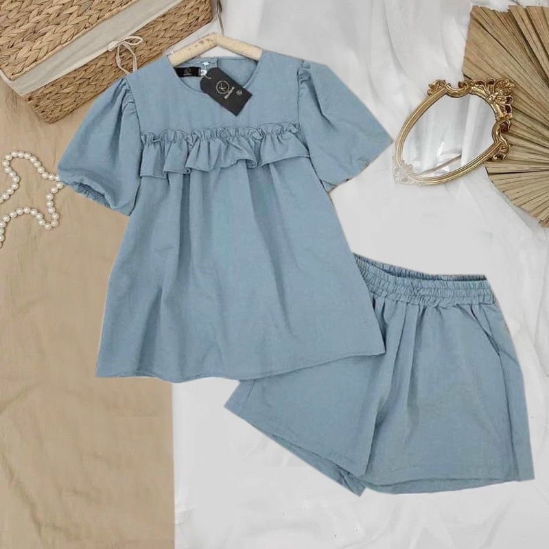 Sét Bigsize Peplum Bèo Ngực (Bigsize 55kg Đến 100kg (M/L/XL/XXL)