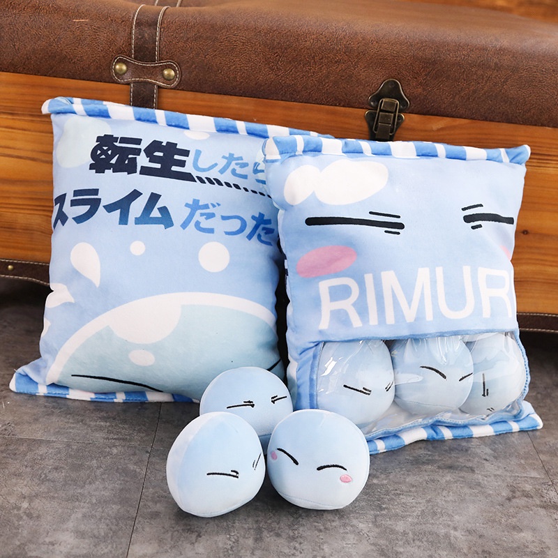 Gối Nhồi Bông Hình Bánh Rimuru Và Chữ I Got Reincarnated