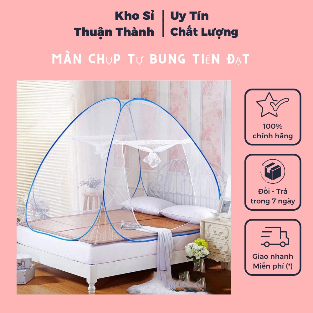 Màn chụp tự bung người lớn Tiến Đạt - mùng tự bung đỉnh chóp cao cấp gấp gọn thông minh (khosithuanthanh)