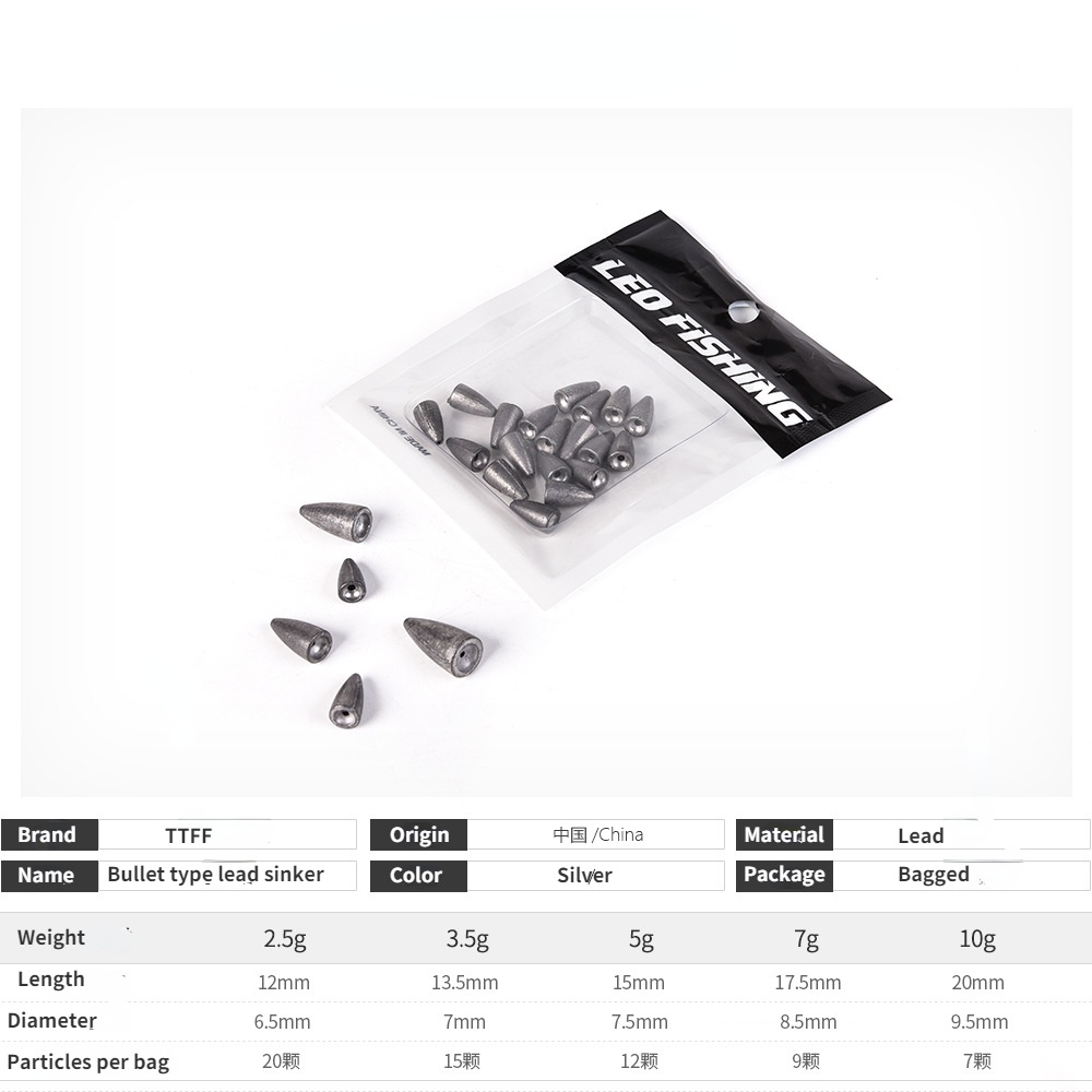 Chì Hình Viên Đạn Gắn Cần Câu Cá Chuyên Dụng