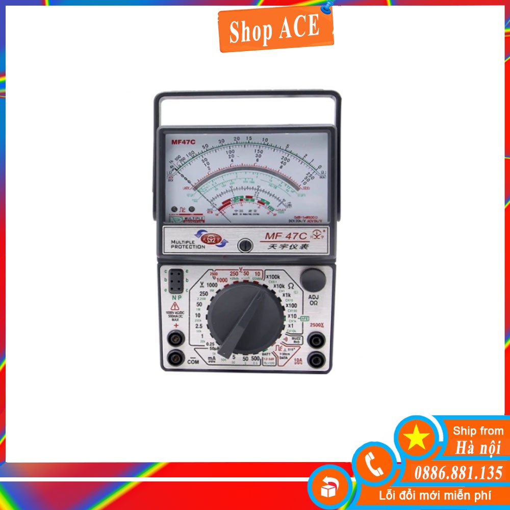 Đồng Hồ Cơ Vạn Năng Kim MF47C Tặng Kèm 2 Pin